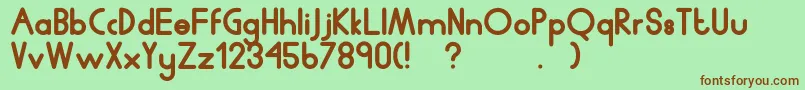 Humanp.JChubby Font – Brown Fonts on Green Background