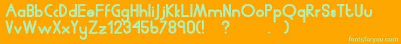 Humanp.JChubby Font – Green Fonts on Orange Background