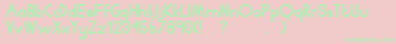 Humanp.JChubby Font – Green Fonts on Pink Background