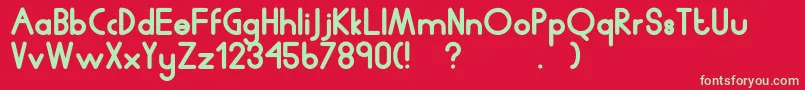 Humanp.JChubby Font – Green Fonts on Red Background