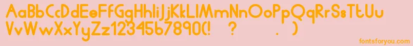Humanp.JChubby Font – Orange Fonts on Pink Background