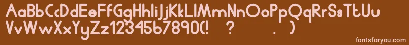 Humanp.JChubby Font – Pink Fonts on Brown Background