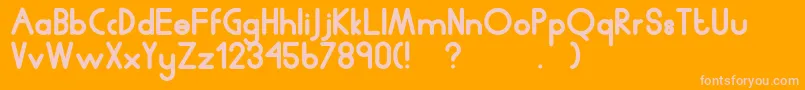 Humanp.JChubby Font – Pink Fonts on Orange Background