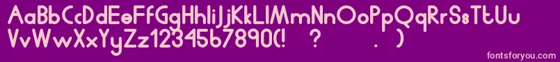 Humanp.JChubby Font – Pink Fonts on Purple Background
