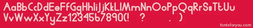 Humanp.JChubby Font – Pink Fonts on Red Background