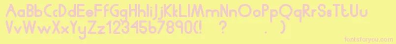 Humanp.JChubby Font – Pink Fonts on Yellow Background