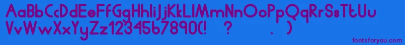 Humanp.JChubby Font – Purple Fonts on Blue Background
