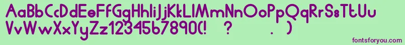 Humanp.JChubby Font – Purple Fonts on Green Background