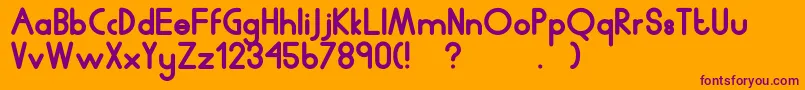 Humanp.JChubby Font – Purple Fonts on Orange Background