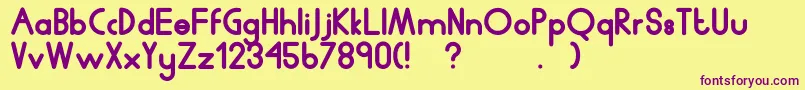 Humanp.JChubby Font – Purple Fonts on Yellow Background
