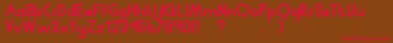 Humanp.JChubby Font – Red Fonts on Brown Background
