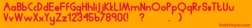 Humanp.JChubby Font – Red Fonts on Orange Background
