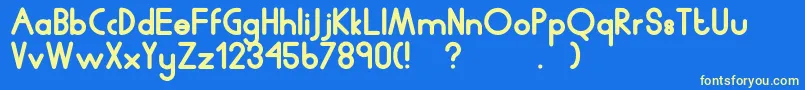 Humanp.JChubby Font – Yellow Fonts on Blue Background