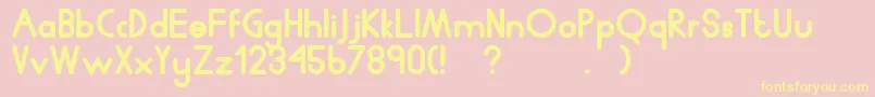 Humanp.JChubby Font – Yellow Fonts on Pink Background