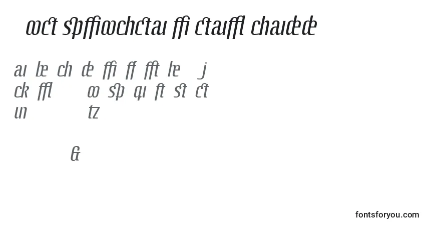 A fonte LinotypeoctaneItalicadd – alfabeto, números, caracteres especiais