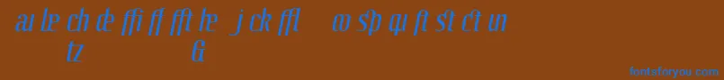 LinotypeoctaneItalicadd Font – Blue Fonts on Brown Background