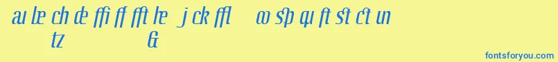 LinotypeoctaneItalicadd Font – Blue Fonts on Yellow Background