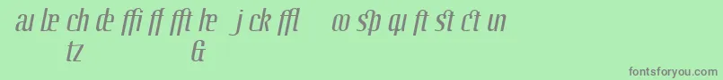 LinotypeoctaneItalicadd Font – Gray Fonts on Green Background