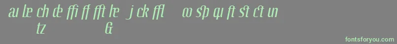 LinotypeoctaneItalicadd Font – Green Fonts on Gray Background