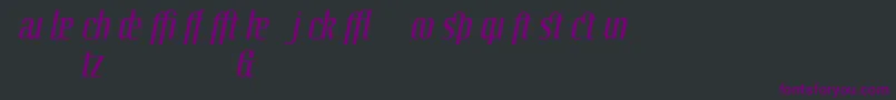 Шрифт LinotypeoctaneItalicadd – фиолетовые шрифты на чёрном фоне