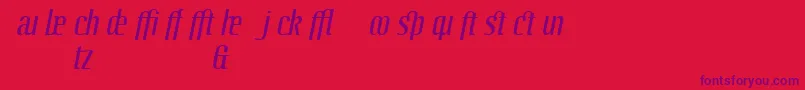 LinotypeoctaneItalicadd Font – Purple Fonts on Red Background