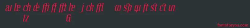 LinotypeoctaneItalicadd Font – Red Fonts on Black Background