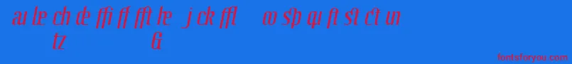 LinotypeoctaneItalicadd Font – Red Fonts on Blue Background