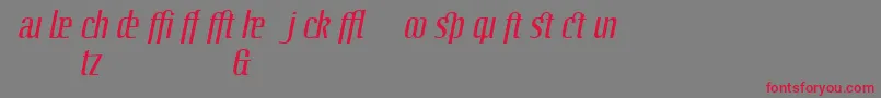 LinotypeoctaneItalicadd-Schriftart – Rote Schriften auf grauem Hintergrund