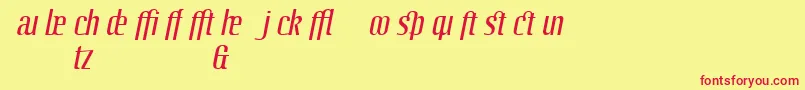 LinotypeoctaneItalicadd Font – Red Fonts on Yellow Background