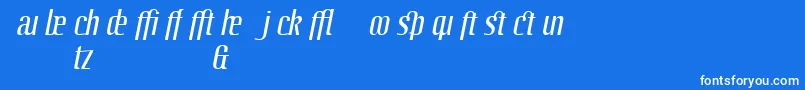 Czcionka LinotypeoctaneItalicadd – białe czcionki na niebieskim tle