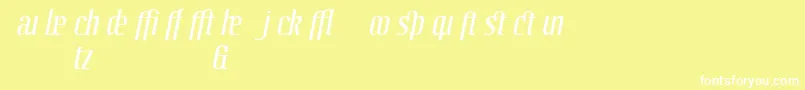 フォントLinotypeoctaneItalicadd – 黄色い背景に白い文字