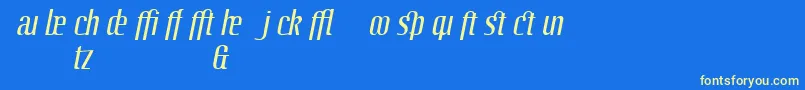 LinotypeoctaneItalicadd Font – Yellow Fonts on Blue Background