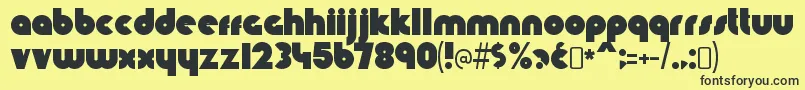 KnuckledownRegular Font – Black Fonts on Yellow Background