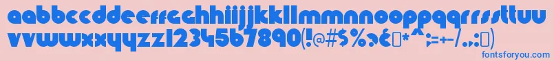 KnuckledownRegular Font – Blue Fonts on Pink Background