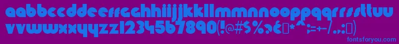 KnuckledownRegular Font – Blue Fonts on Purple Background