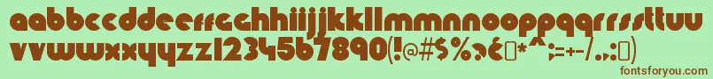 KnuckledownRegular Font – Brown Fonts on Green Background