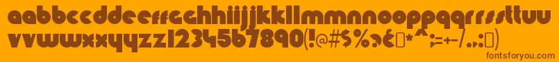 KnuckledownRegular Font – Brown Fonts on Orange Background