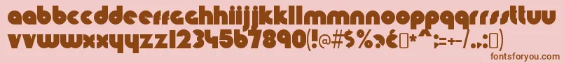 KnuckledownRegular Font – Brown Fonts on Pink Background