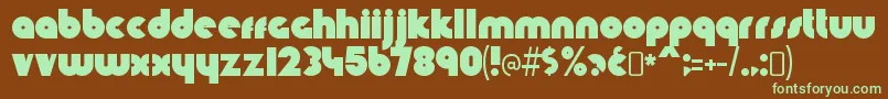 KnuckledownRegular Font – Green Fonts on Brown Background