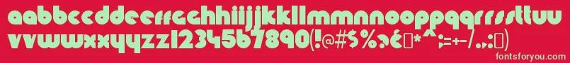 KnuckledownRegular Font – Green Fonts on Red Background