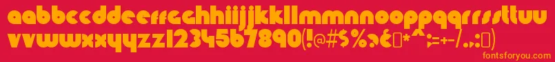 KnuckledownRegular Font – Orange Fonts on Red Background