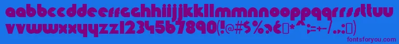 KnuckledownRegular Font – Purple Fonts on Blue Background