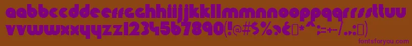 KnuckledownRegular Font – Purple Fonts on Brown Background