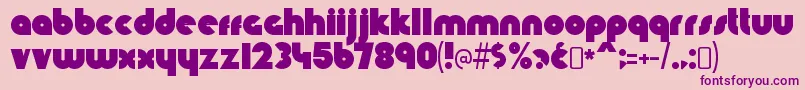 KnuckledownRegular Font – Purple Fonts on Pink Background