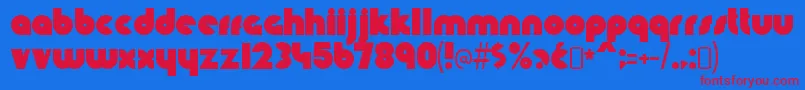 KnuckledownRegular Font – Red Fonts on Blue Background