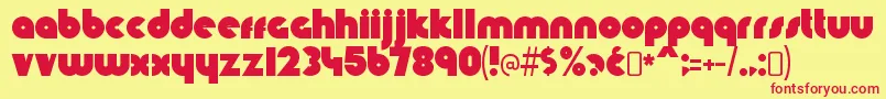 KnuckledownRegular Font – Red Fonts on Yellow Background