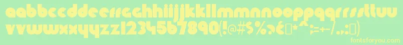 KnuckledownRegular Font – Yellow Fonts on Green Background