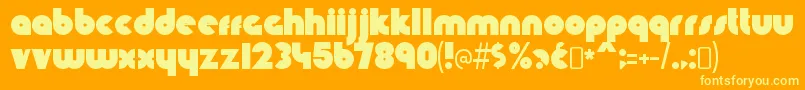 KnuckledownRegular Font – Yellow Fonts on Orange Background