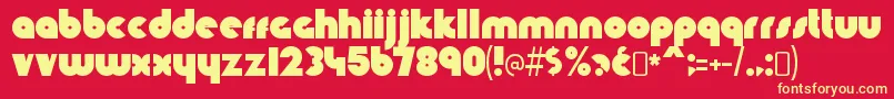 KnuckledownRegular Font – Yellow Fonts on Red Background