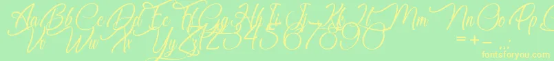 Chocolatines Font – Yellow Fonts on Green Background